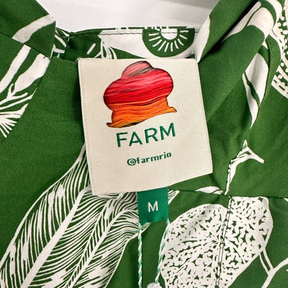 NWT Farm Rio Forest Soul Mix Midi Dress, Green and White, Size M - Picture 8 of 8